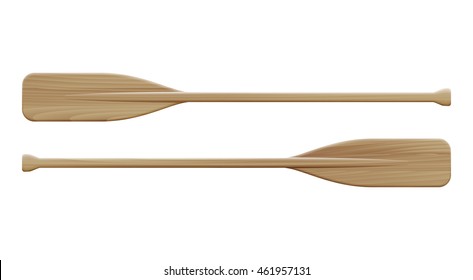Two wooden paddles. Sport oars. svg
