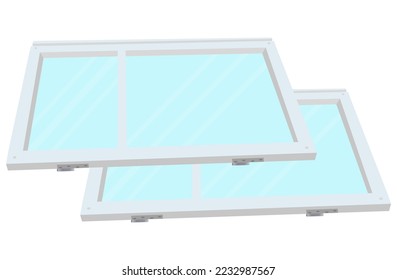 two wooden white casement windows