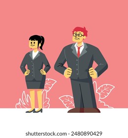 Zwei Arbeiter stehen zusammen Cartoon-Illustration