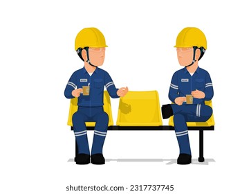 Two workers are taking coffee brake
