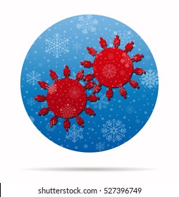 two worlds christmas icon in circle