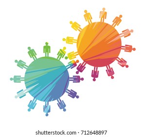 two worlds multicolored abstract icon