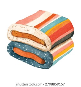 Two wrapped hot dogs stacked together