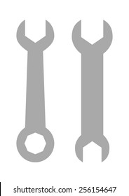 two wrench, set, gray vector icon