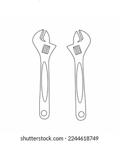 two wrench symbol, white background, black linesymbols