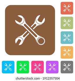 Dos iconos planos ondulados sobre fondo de color cuadrado redondeado vívido.