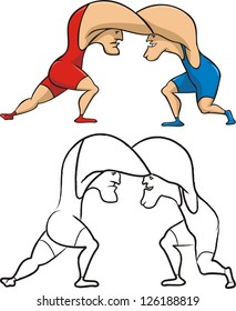 two wrestlers in the clinch