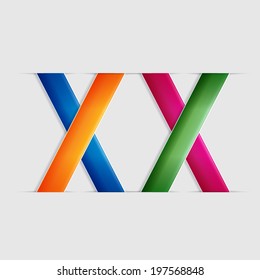 two x letters or graphic element for web design