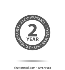 two year warranty button label logo icon sticker