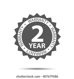 two year warranty button label logo icon sticker