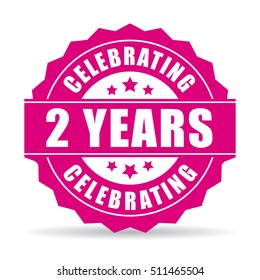 Two years anniversary celebrating icon vector illustration isolated on white background