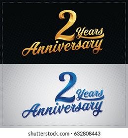 two years anniversary celebration logotype. 2nd anniversary logo