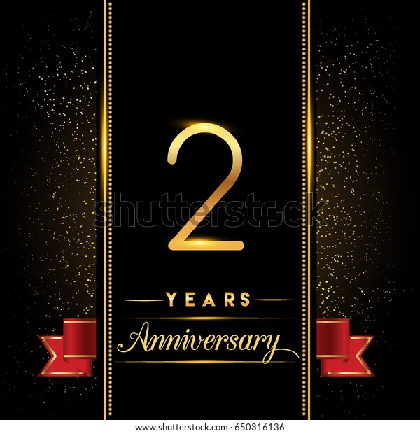 Two Years Anniversary Celebration Logotype 2nd Stock Vector (Royalty