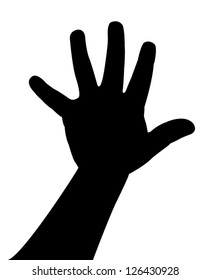 a two years old child hand silhouette, vector