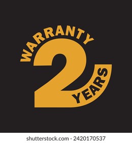 diseño de garantía de dos años. ilustración de etiqueta de garantía.