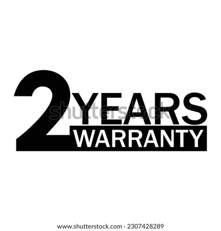 two years warranty design. guarantee label illustration.