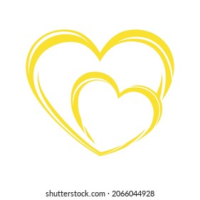 
Two yellow hearts twisted together.Abstract vector silhouette heart shape love symbol.Frame.Border.Valentine's day.Wedding cards.Decoration. DIY. Cricut.Plotter Laser Cut.Vinyl wall sticker decal.Art