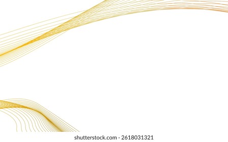 Dos ondas amarillas y naranjas sobre un fondo blanco apto para fondos abstractos, Elementos de diseño, Plantillas gráficas o Fondos de pantalla vibrantes.
