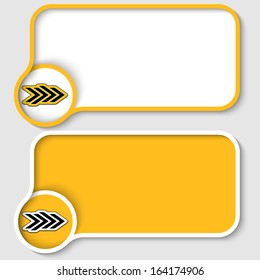 two yellow text frame and abstract arrow