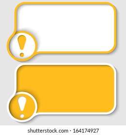 two yellow text frame and exclamation mark