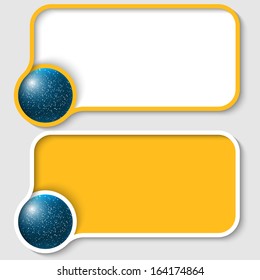 two yellow text frame with falling snow