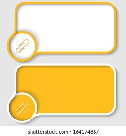 two yellow text frame and paper clip