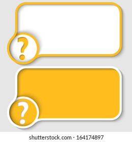 two yellow text frame and question mark