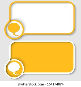 two yellow text frame and speech bubble