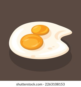 Ilustración de dos vectores de huevos fritos amarillos | Ingredientes de proteína
