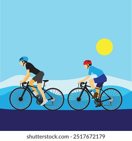 two youngster are doing cycling activity 