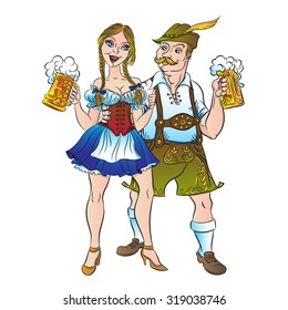 Two_characters_octoberfest_2, RGB EPS 10 vector illustration