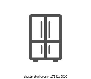 Two-chamber refrigerator icon. Fridge sign. Freezer storage symbol. Classic flat style. Quality design element. Simple refrigerator icon. Vector