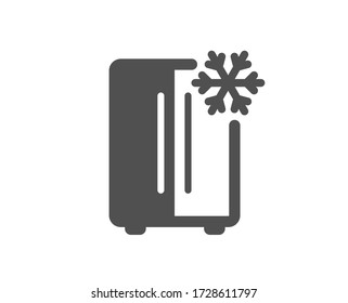 Two-chamber refrigerator icon. Fridge with snowflake sign. Freezer storage symbol. Classic flat style. Quality design element. Simple refrigerator icon. Vector svg