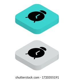 Two-color Alarm clock mark icons in isometric design for Presentation, website desaign, phone application, etc