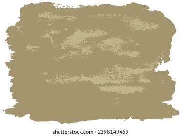 Two-color antique vintage brown-beige banner with torn edges. Grunge vector frame for text isolated on transparent background. Rough brush strokes. Faded scratched spot