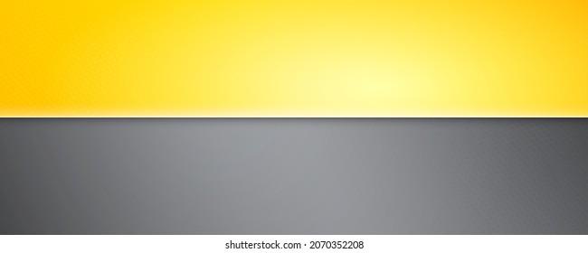 Two-color background. Background divided into yellow and gray parts. Vector 3d illustration