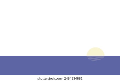 two-color background with the sun receding into the distance and reflection