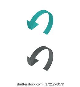 Two-color backward icons in isometric design for graphic design, website design, mobile application, etc