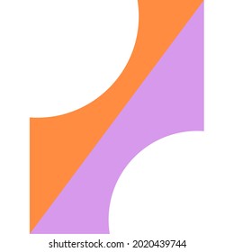 a two-color box inside with a white semi-circle on the top and bottom
