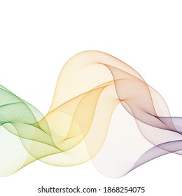 two-color bright wave. Vector abstract image. Yellow and green tones