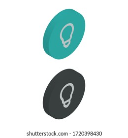 Two-color bulb icons in isometric design for Presentation, website desaign, phone application, etc