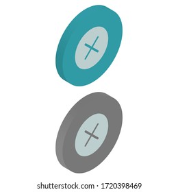 Two-color cross icons in isometric design for Presentation, website desaign, phone application, etc
