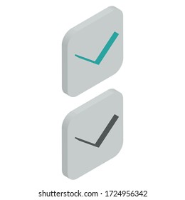 Zweifarbige Abwärtspfeil-Icons in isometrischem Design für Präsentation, Website-Design, Telefonanwendung, etc.