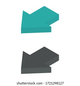 Two-color down icons in isometric design for graphic design, website design, mobile application, etc