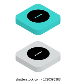 Two-color exclamation mark icons in isometric design for Presentation, website desaign, phone application, etc