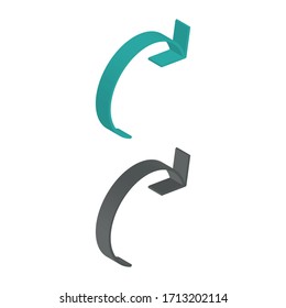 Two-color flat icons from right view