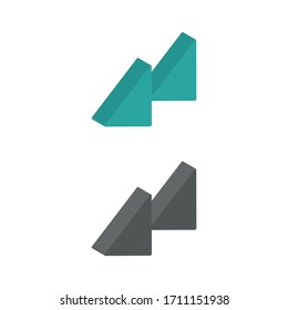 Two-color flat isometric icons from right view