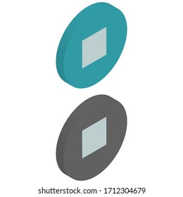 Iconos isométricos planos de dos colores desde la vista derecha en segundo plano