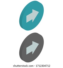 Iconos isométricos planos de dos colores desde la vista derecha en segundo plano