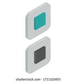 Iconos isométricos planos de dos colores desde la vista superior